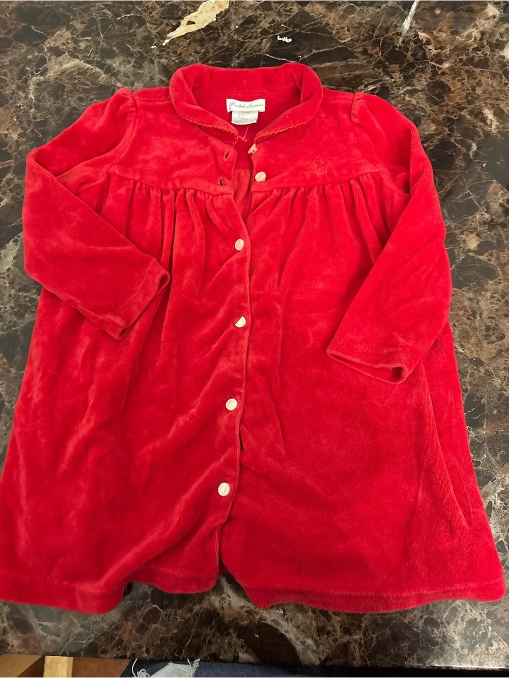 Ralph Lauren Red Velvet baby dress